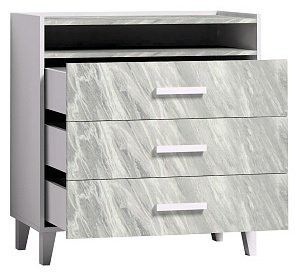 Комод Глазов Айрис, Н00100060, 83x42x88 см, белый, светло серый купить,NaN