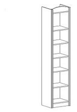 Распашной шкаф Гербор Салерно REG2DP, 46.5x220х38.5 см, белый купить,0