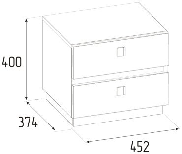 Тумба Dominika 411 Тумба прикроватная Дуб Шавиниган, 45.2x40x37.4 см, светло серый купить,0