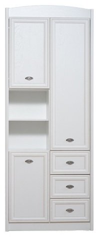 Распашной шкаф BRW Салерно REG3D3S, 87x220х38.5 см, белый - ForteMarket Распашной шкаф BRW Салерно REG3D3S, 87x220х38.5 см, белый купить,NaN
