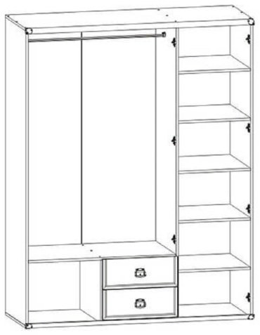 Распашной шкаф Гербор Индиана 150x195.5х57см серый купить,NaN
