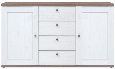 Комод Гербор Тина, 154.5x43.5x89 см, ЛДСП, МДФ, белый
