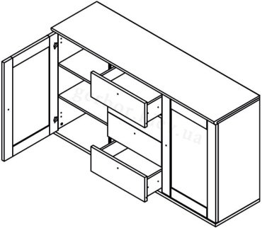 Комод Гербор Тина 154.5x43.5x89см белый купить,NaN