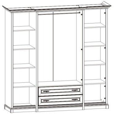 Распашной шкаф Гербор Соната-35 4Д/2S, 227x225х53 см, коричневый купить,0
