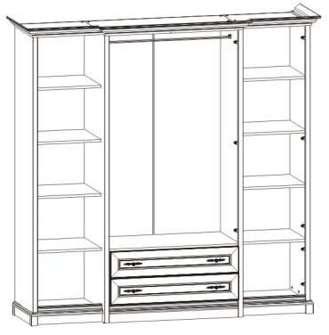 Шкаф распашной Гербор Соната-35 4Д/2S 227x225х53см коричневый купить,NaN