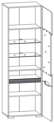 Распашной шкаф BRW Ацтека REG1W1D/21/6, 60x210х41 см, белый купить,NaN