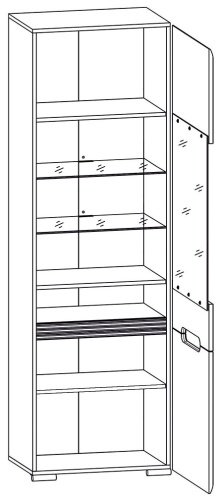 Распашной шкаф BRW Ацтека REG1W1D/21/6, 60x210х41 см, белый купить,NaN