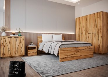 Гарнитур Мебель Азии Алиса Лайн 140 3КЛПЛ, сп. место 140х200 см дуб вотан купить,NaN