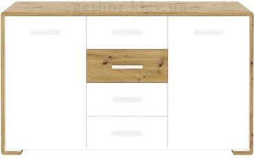 Комод Гербор Бука КОМ2D4S, 153x40x87 см, белый, коричневый