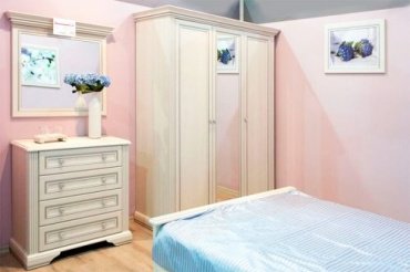 Гарнитур Гербор Вайт серебро 3д 160+4 с зеркало