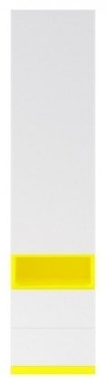 Распашной шкаф Гербор REG1D2S, 45x195х40 см, белый, желтый купить,NaN