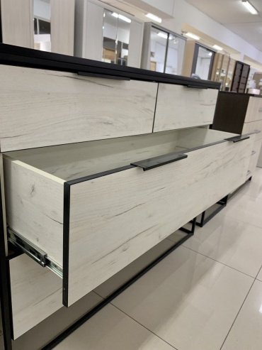 Комод КВАНТ 90x45x119 см, ЛДСП, МДФ, Норд купить,0