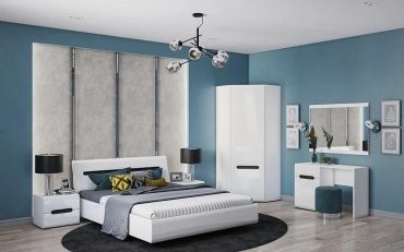Гарнитур BRW Ацтека белый блеск, сп. место 160х200 см
