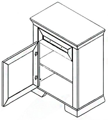 Комод Гербор Марсель KOM1D1S 68x40x89.5см коричневый купить,NaN