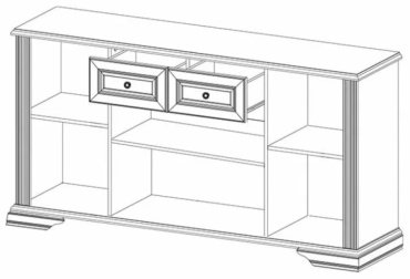 Комод Гербор Вайт 4D2S 178.5x45x93.5см белый купить,NaN