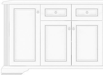 Комод Гербор 178.5x45x93.5 см, ЛДСП, МДФ, Вайт 4D2S - серебряная купить,0