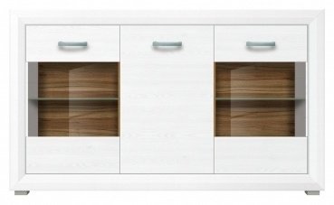Комод Гербор 151.5x38x91 см, ЛДСП, стекло, МДФ, Маркус 016 REG 2W1D