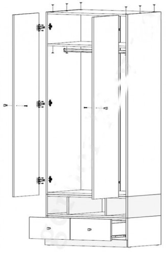 Распашной шкаф Гербор Нимфеа альба 80x195х55см белый купить,NaN