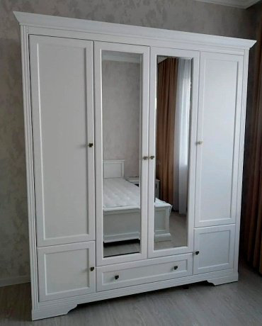 Распашной шкаф Dominika КЛЕО 4d1s, 198x225х62 см, белый купить,NaN