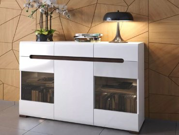 Комод BRW 150x41x104 см, ЛДСП, стекло, МДФ, Ацтека KOM2W1D3S/10/15 купить,NaN