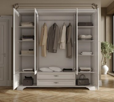 Распашной шкаф Dominika Кентуки SZF6D2S, 227.5x225х61 см, белый купить,NaN
