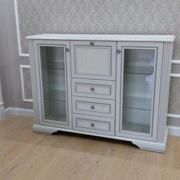 Комод Гербор 161x45x119.5 см, ЛДСП, Вайт 009-2 купить,NaN