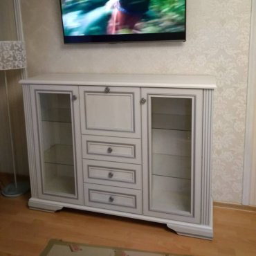 Комод Гербор 161x45x119.5 см, ЛДСП, Вайт 009-2 купить,NaN