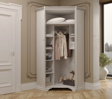 Шкаф угловой Dominika Кентуки SZFN2D , 97x225х97 см, белый купить,NaN