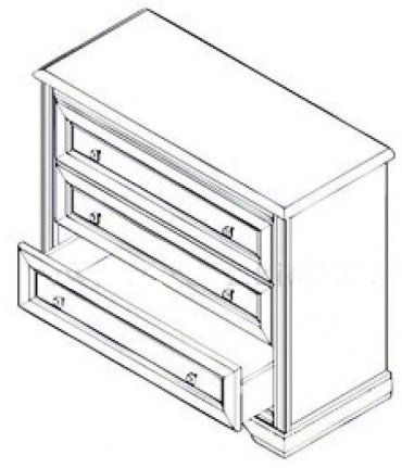 Комод Гербор Клео 3s 103x45x89см белый купить,NaN