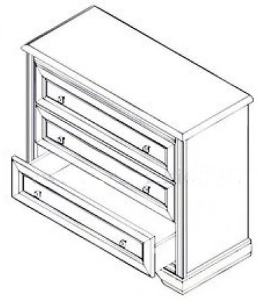 Комод Гербор Клео 3s 103x45x89см белый купить,NaN