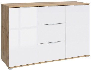 Комод Гербор Злата KOM2D3S, 135x41x86 см, ЛДСП, белый - ForteMarket Комод Гербор Злата KOM2D3S, 135x41x86 см, ЛДСП, белый купить,0