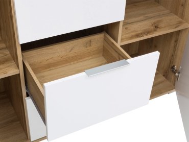 Комод Гербор Злата KOM2D3S, 135x41x86 см, ЛДСП, белый - ForteMarket Комод Гербор Злата KOM2D3S, 135x41x86 см, ЛДСП, белый купить,0