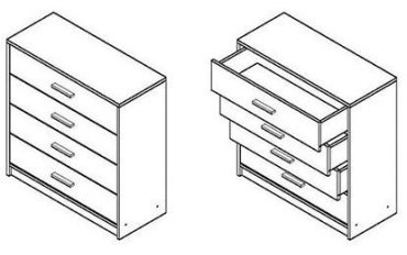 Комод BRW 80x33.5x83.5 см, ЛДСП, Непо КОМ4S - ForteMarket Комод BRW 80x33.5x83.5 см, ЛДСП, Непо КОМ4S купить,0