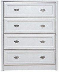 Комод BRW Салерно KOM4S, 87x39x104.5, ЛДСП, МДФ, белый