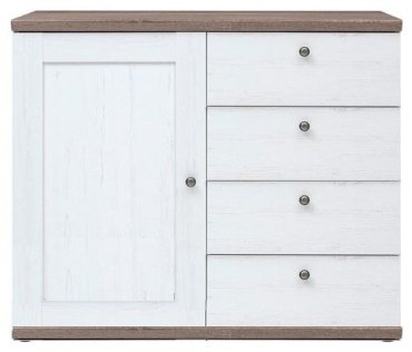 Комод Гербор Тина KOM4S1D Каньон 103x43.5x87см белый купить,NaN