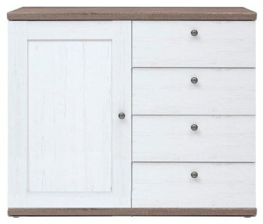 Комод Гербор Тина KOM4S1D Каньон 103x43.5x87см белый купить,NaN