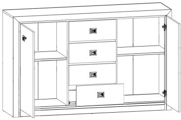 Комод BRW 150x40x93.5 см, ЛДСП, Коен 2 KOM2D4S- каньон купить,0
