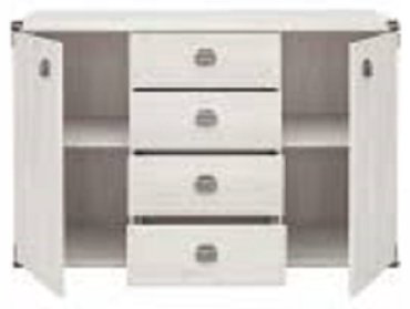 Комод Loftwood Индиана-14 JKOM 2d4s каньйон 130x49.5x87см белый купить,NaN