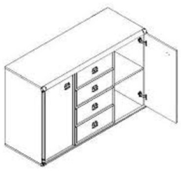 Комод Loftwood Индиана-14 JKOM 2d4s каньйон 130x49.5x87см белый купить,NaN