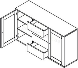 Комод Гербор Тина 154.5x43.5x89см белый