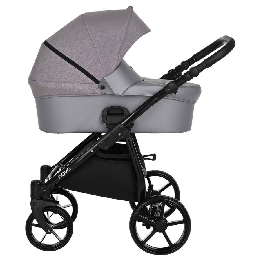 Коляска 2в1 Tutis Novo Кожа Grey Metalic/Grey Reflective Print купить,NaN