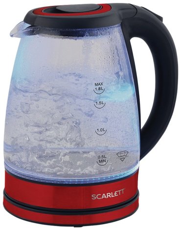 Электрочайник Scarlett SC-EK27G85 черный, красный