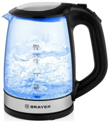 Электрочайник BRAYER BR1040BK черный купить,NaN