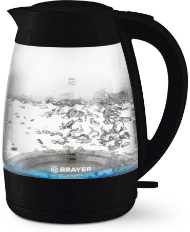 Электрочайник BRAYER BR1024BK черный купить,NaN