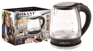 Электрочайник SOKANY SK-613 черный купить,NaN