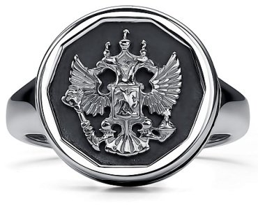 Кольцо АЛЬКОР 01-2826_00ЧБ-17_21.0 размер 21 вес 6.4 г серебро, бриллиант купить,NaN