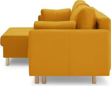 Мебель Азии диван угловой Дублин 497, обивка велюр, 87х222х140 см, желтый купить,NaN