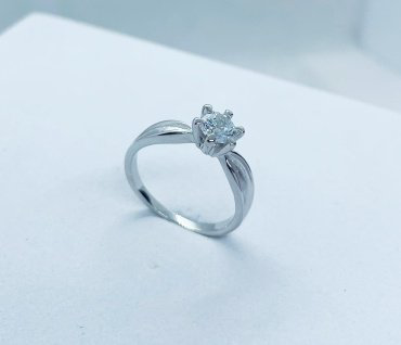 Кольцо Кристалл-L К-162_17.0 размер 17 вес 2.1 г серебро, фианит купить,NaN