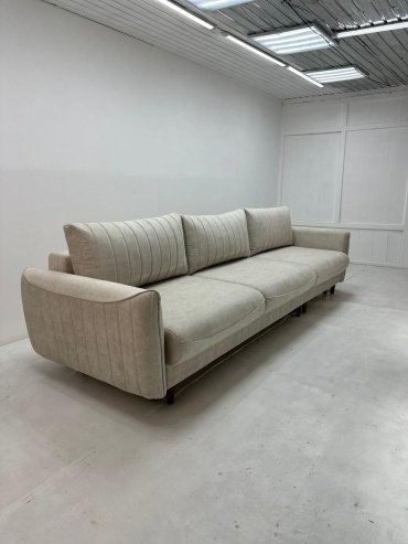 Диван прямой Манокко, обивка велюр, 90х320х90 см, белый купить,0