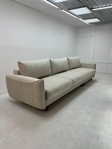 Диван прямой Манокко, обивка велюр, 90х320х90 см, белый купить,NaN